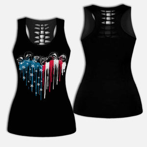 Fishing Freedom - Personalized Independence Day Hollow Tank Top and Leggings