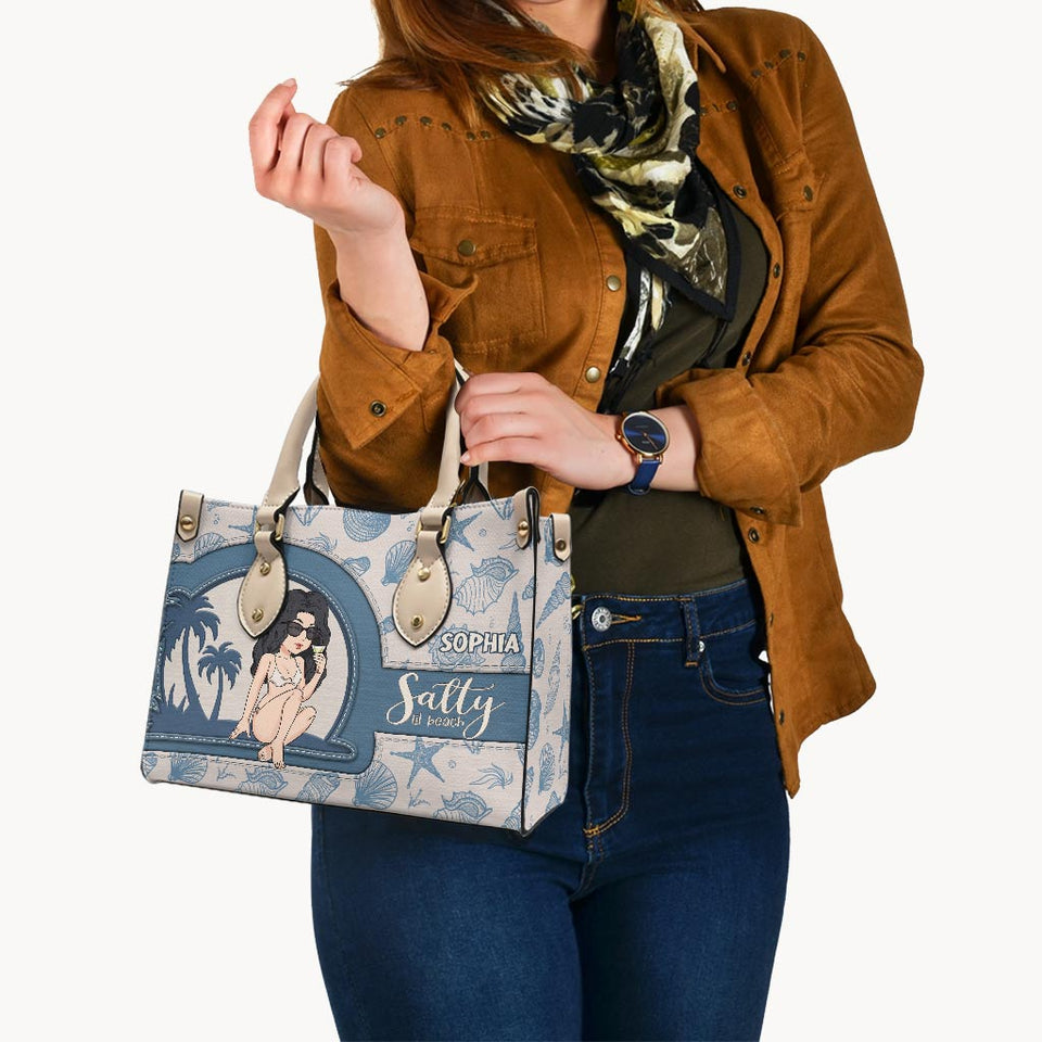 Salty Lil Beach - Personalized Sea Lover Leather Handbag