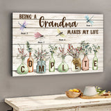My Life Complete - Personalized Grandma Canvas And Poster