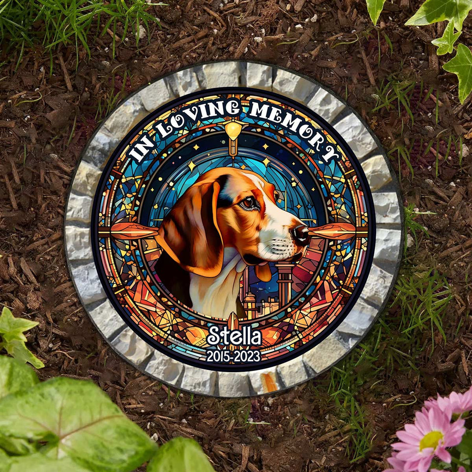 In Loving Memory - Personalized Dog Round Shaped Stone