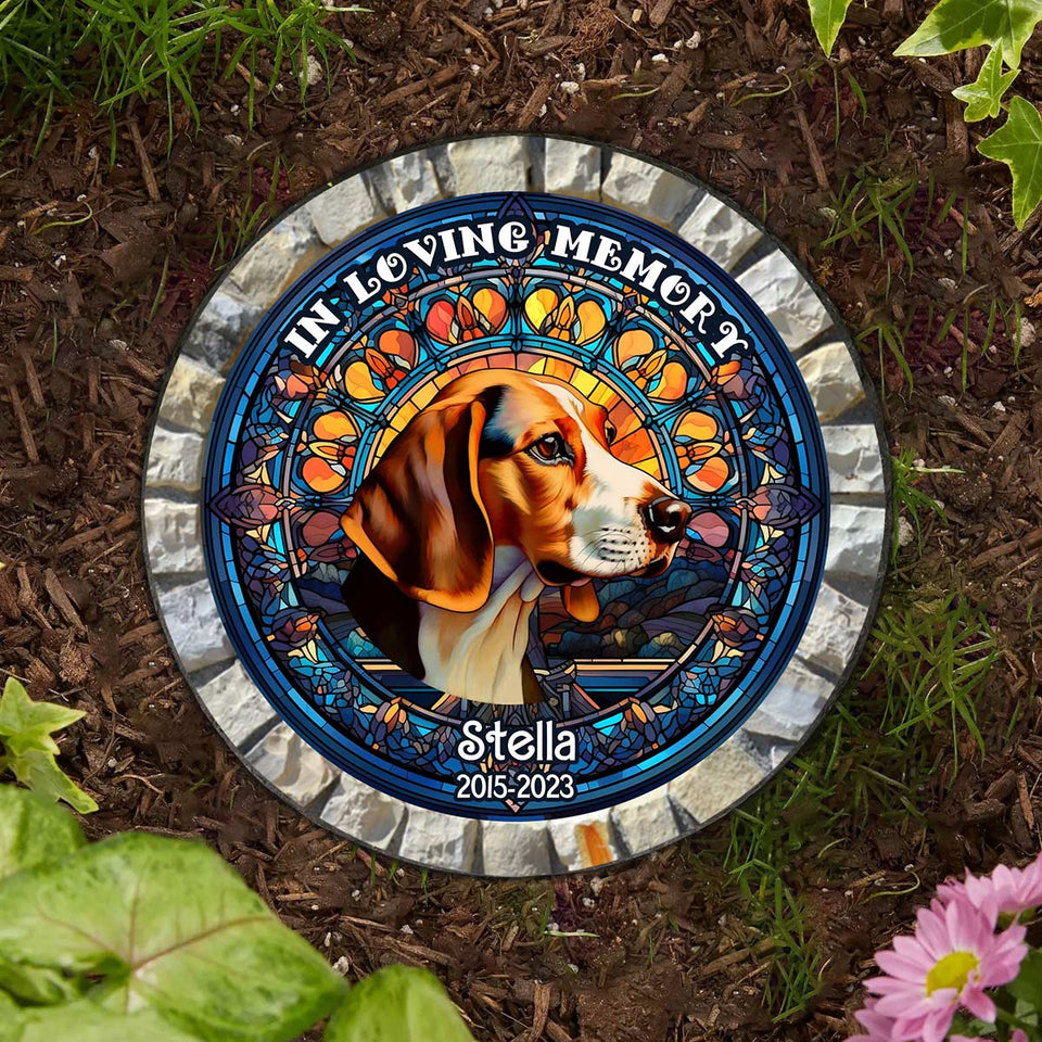 In Loving Memory - Personalized Dog Round Shaped Stone