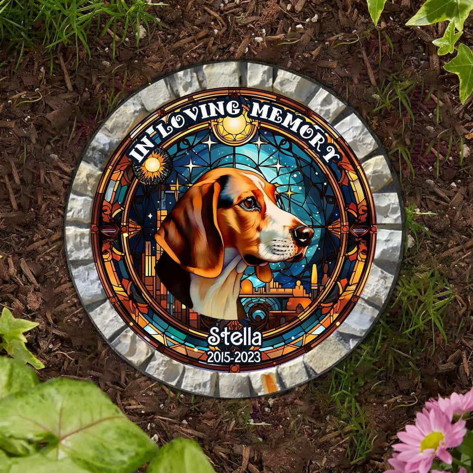 In Loving Memory - Personalized Dog Round Shaped Stone