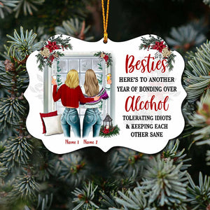 Besties Forever - Personalized Christmas Bestie Ornament (Printed On Both Sides)