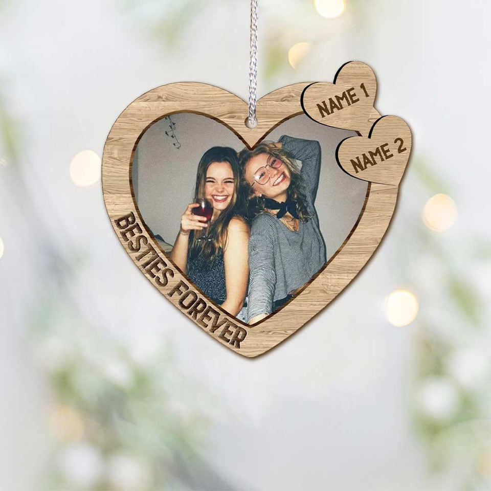 Bestie Forever - Personalized Christmas Bestie Ornament (Printed On Both Sides)