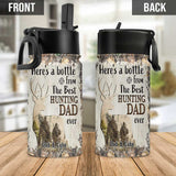 From The Best Hunting Dad Ever - Personalized Hunting Kids Water Bottle