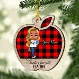 Santa's Favorite Teacher - Personalized Christmas Layered Wood Ornament