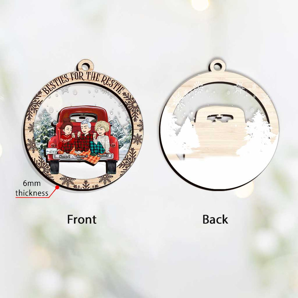 Besties For The Restie - Personalized Christmas Layers Mix Ornament