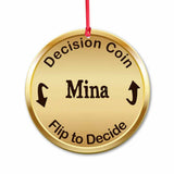 Decision Coin Round Ornament - Personalized Christmas Couple Ornament (Printed On Both Sides)