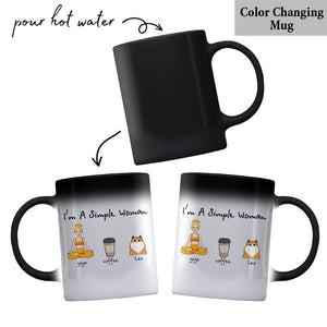 I'm A Simple Woman - Yoga gift for dog lover, cat lover, cat lover - Personalized Mug