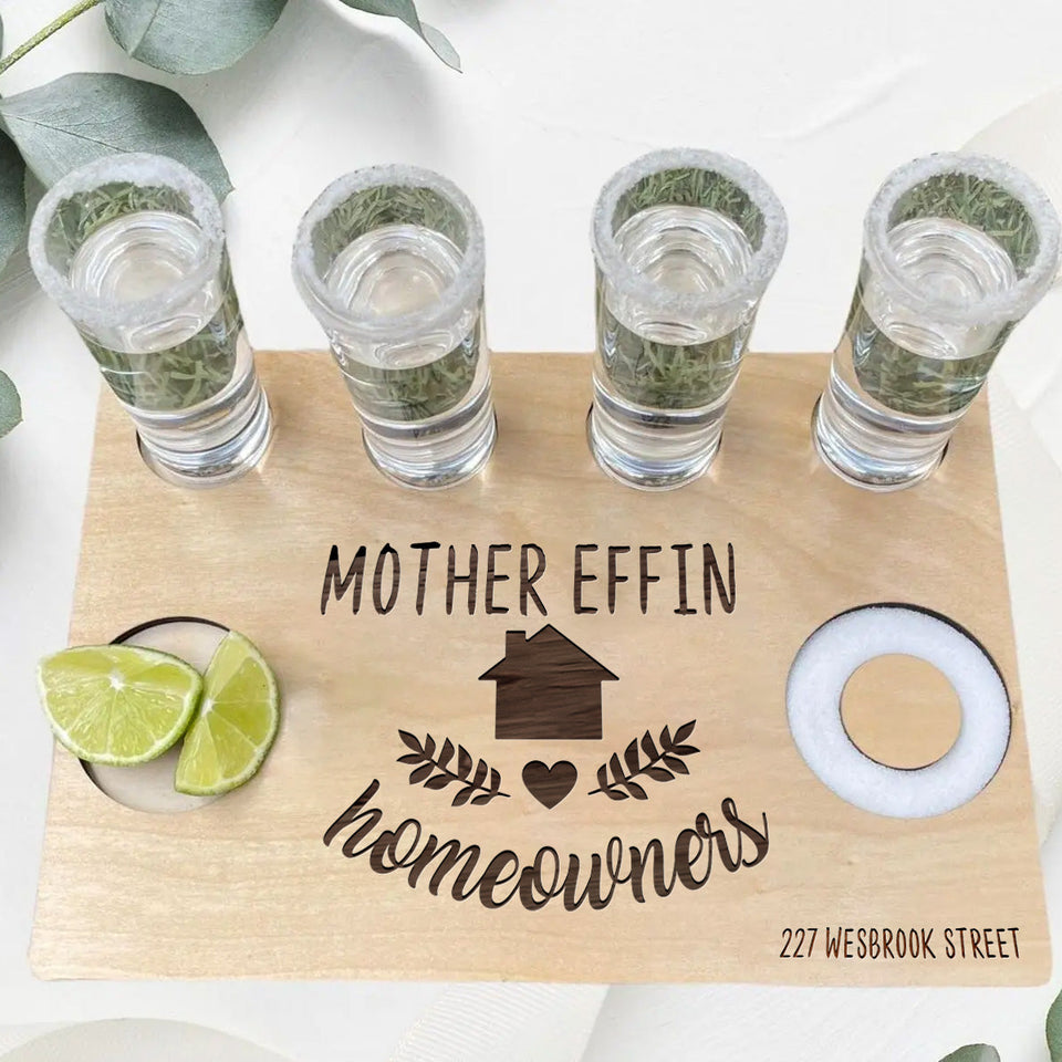Mother Effin Houseowner - Personalized Housewarming 2 Layered Wood Sign / Wood Plaque