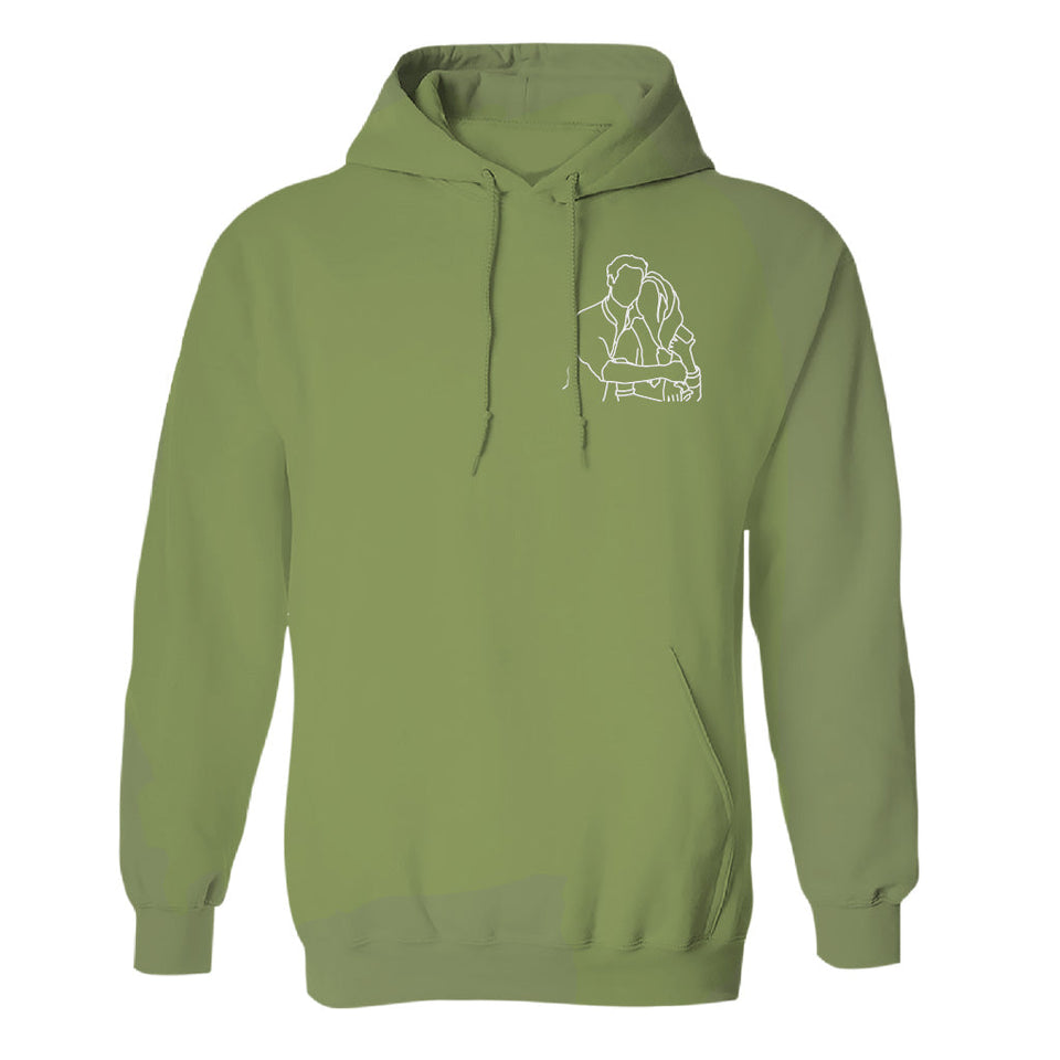 Custom Line Art - Personalized Couple Embroidered Hoodie