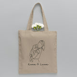 Custom Photo Line Art - Personalized Cat Embroidered Tote Bag