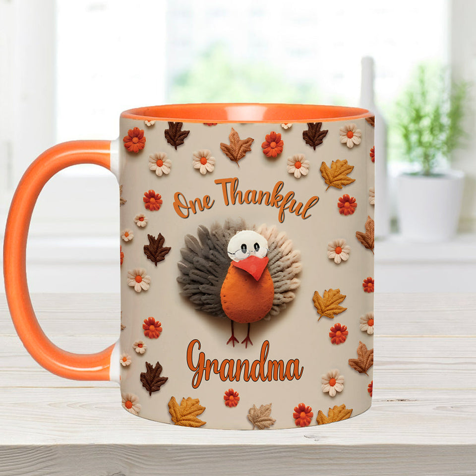 One Thankful Grandma - Gift for grandma, mom - Personalized Accent Mug