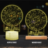 Under This Sky All It Began - Personalized Husband And Wife Shaped Plaque Light Base