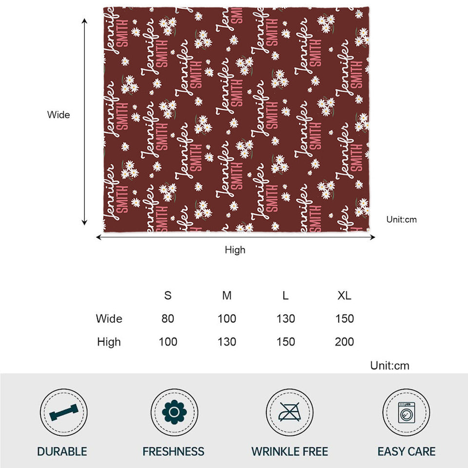 Daisy Custom Name - Personalized Aunt Blanket