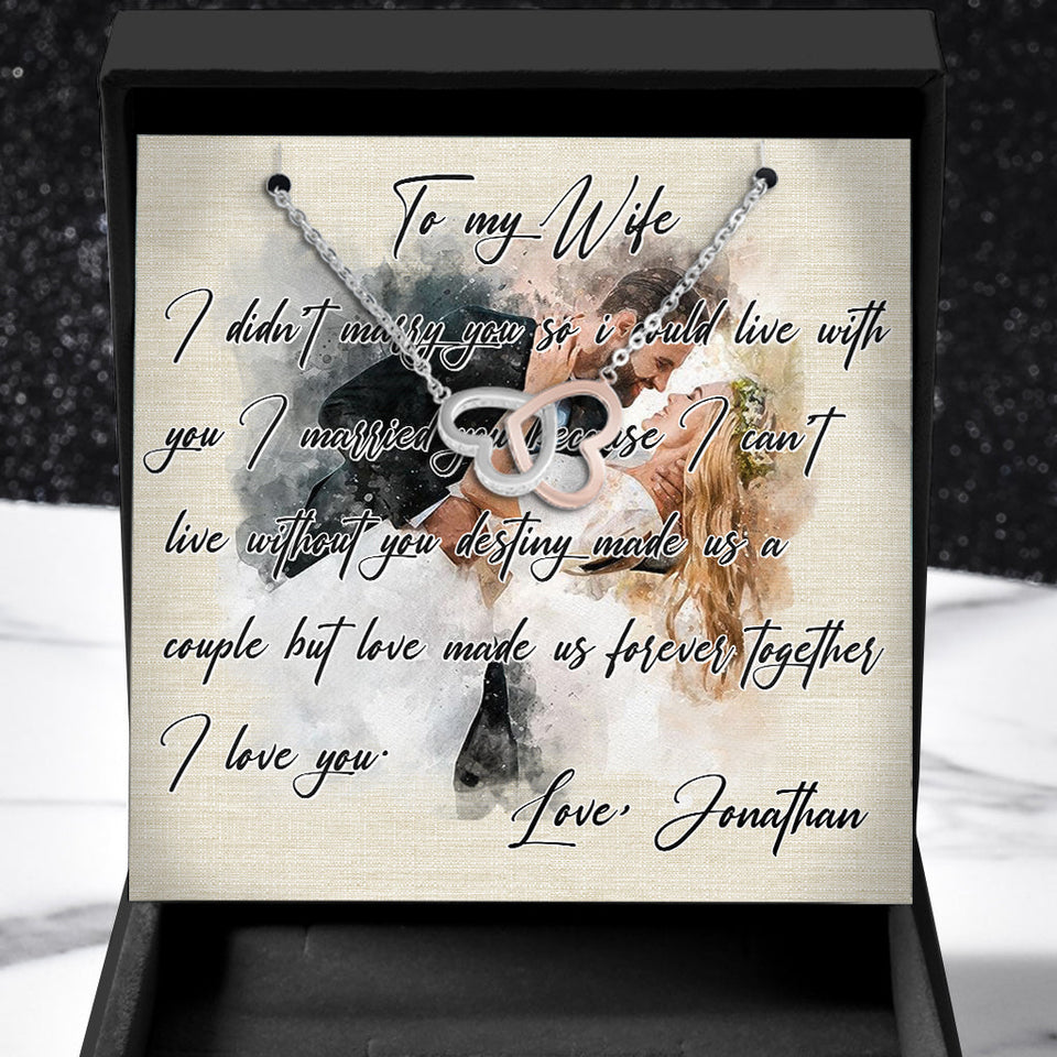 Beautiful In White - Personalized Husband And Wife Necklace