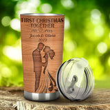 First Christmas Together As Mr & Mrs - Personalized Husband And Wife Tumbler