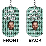 Best Dad By Par - Golf gift for dad, him, boyfriend, husband, grandpa - Personalized Stainless Steel Keychain