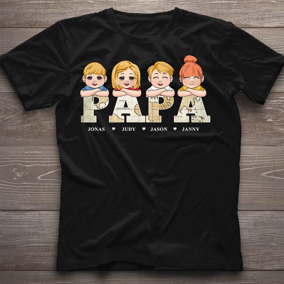 Vintage Map Title - Personalized Father T-shirt & Hoodie