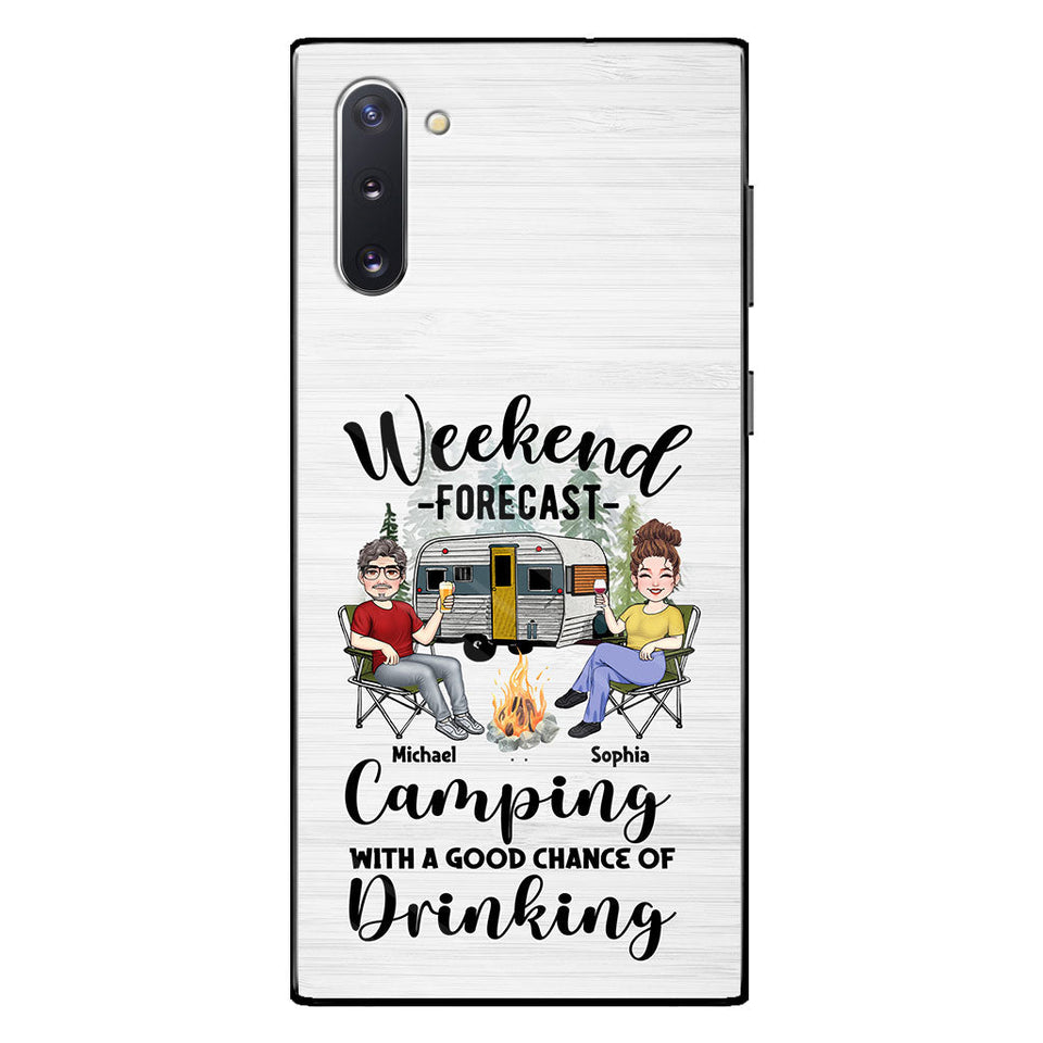 Weekend Forecast - Personalized Camping Clear Phone Case