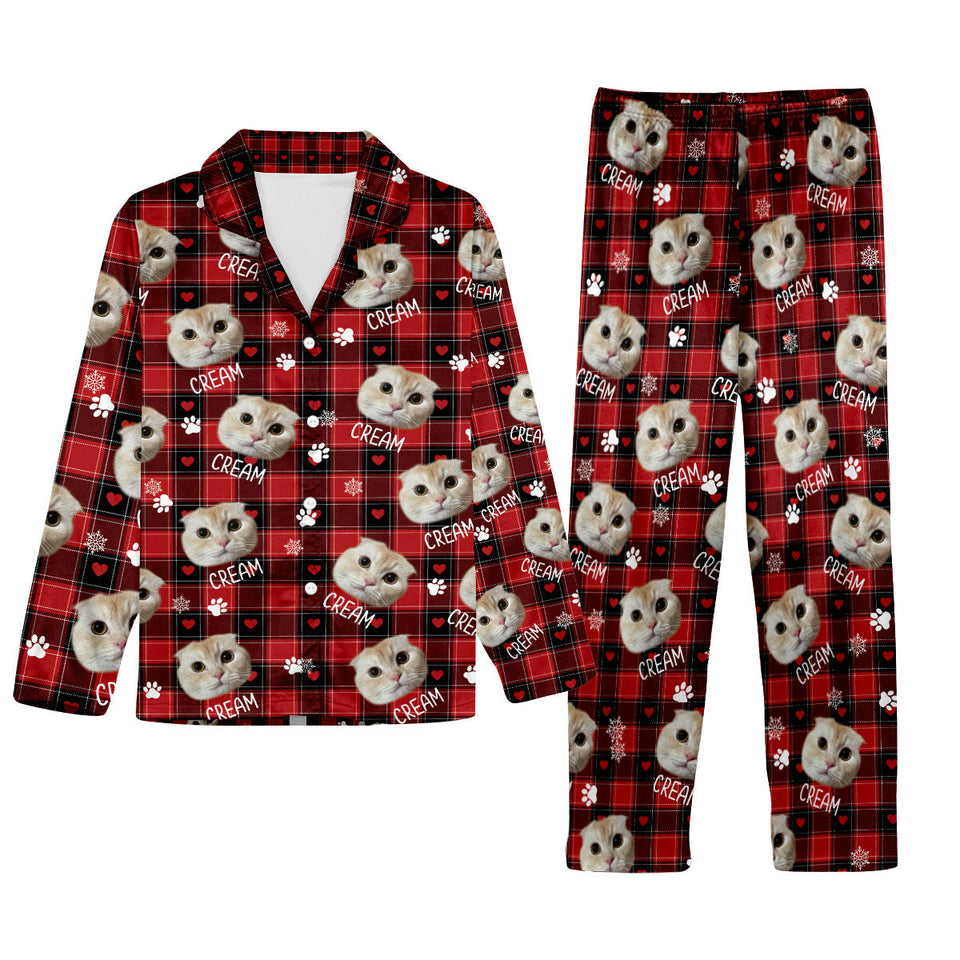 Custom Photo Pet Blanket - Gift for cat lovers, dog lover, cat lover - Personalized Button Down Pajamas