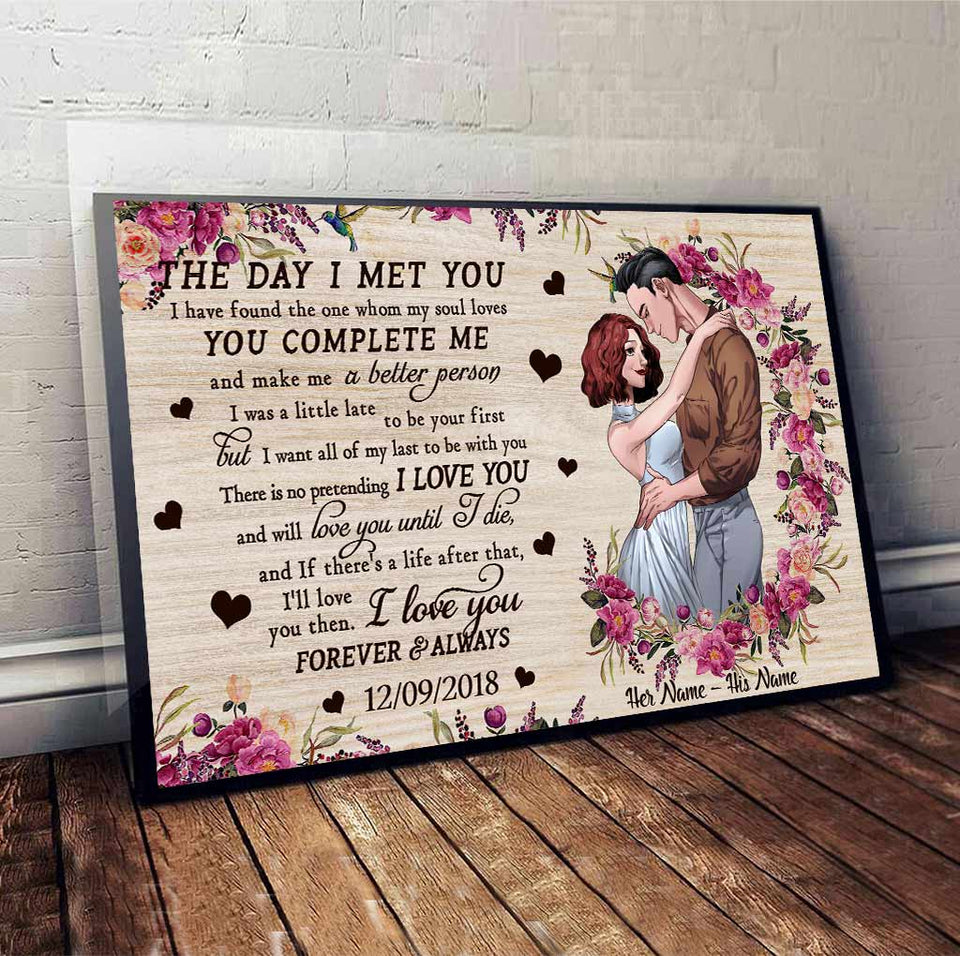The Day I Met You - Personalized Couple Poster