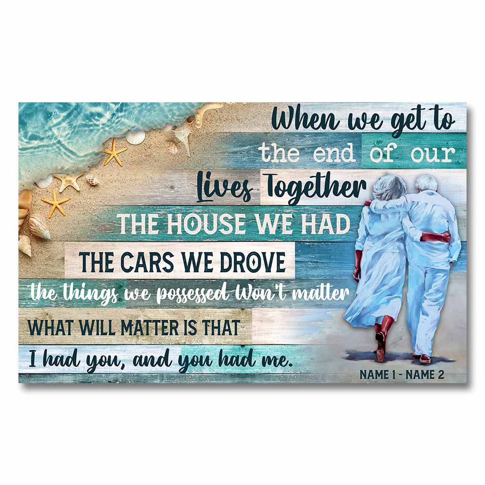 I Love You To The Moon And Beach - Personalized Couple Poster