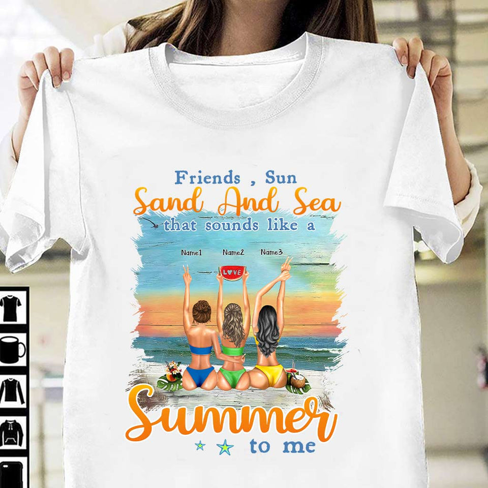 I Love You To The Beach And Back - Personalized Bestie T-shirt and Hoodie