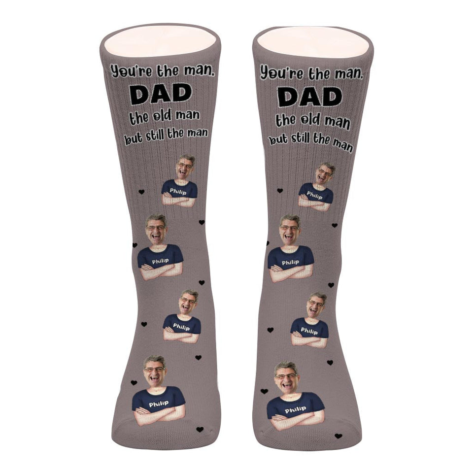 You're The Man - Gift for dad, grandpa, uncle, husband - Personalized Socks