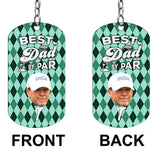 Best Dad By Par - Golf gift for dad, him, boyfriend, husband, grandpa - Personalized Stainless Steel Keychain
