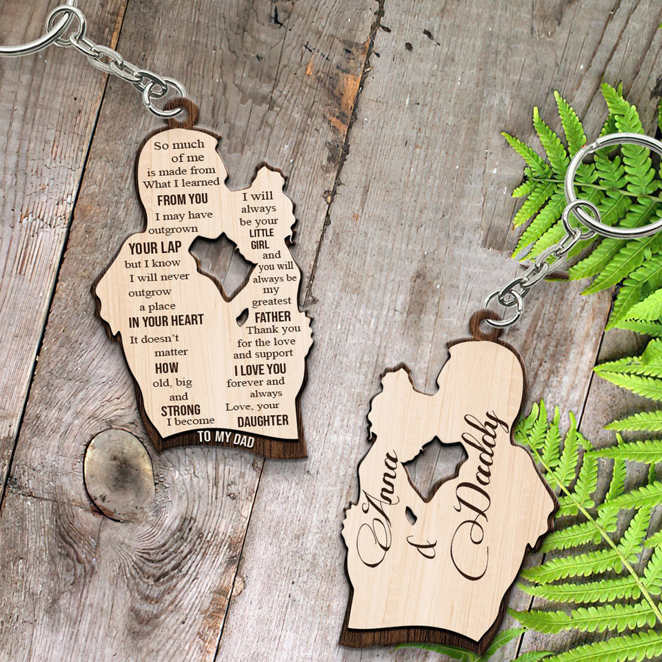 To My Dad - Personalized Father Keychain (Printed On Both Sides)