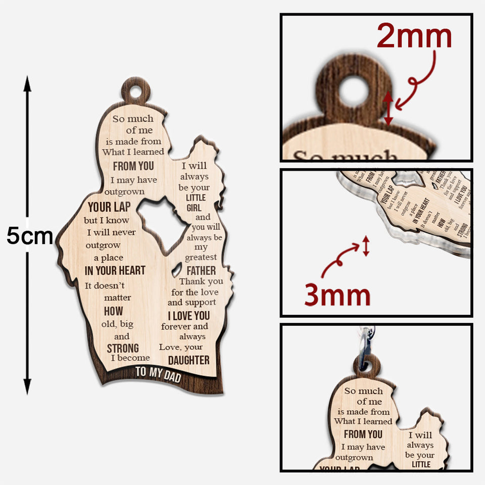 To My Dad - Personalized Father Keychain (Printed On Both Sides)