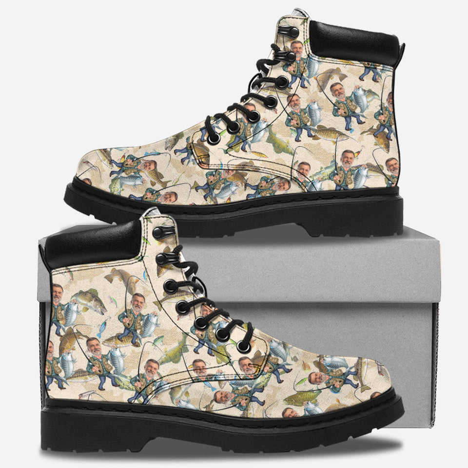 Photo Inserted Funny Fishing - Personalized Fishing All Season Boots