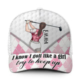 Golf Like A Girl - Personalized Golf Trucker Hat (White Mesh)