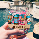 Nurse Life - Nurse gift for mom, her, wife, girlfrend - Personalized All Over Wine Glass