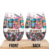 Nurse Life - Nurse gift for mom, her, wife, girlfrend - Personalized All Over Wine Glass