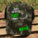 Just One More Cast - Personalized Fishing Trucker Hat (Black Mesh)