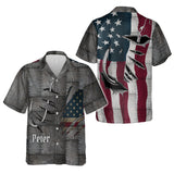 Patriot Anglers Vintage - Personalized Fishing Hawaiian Shirt