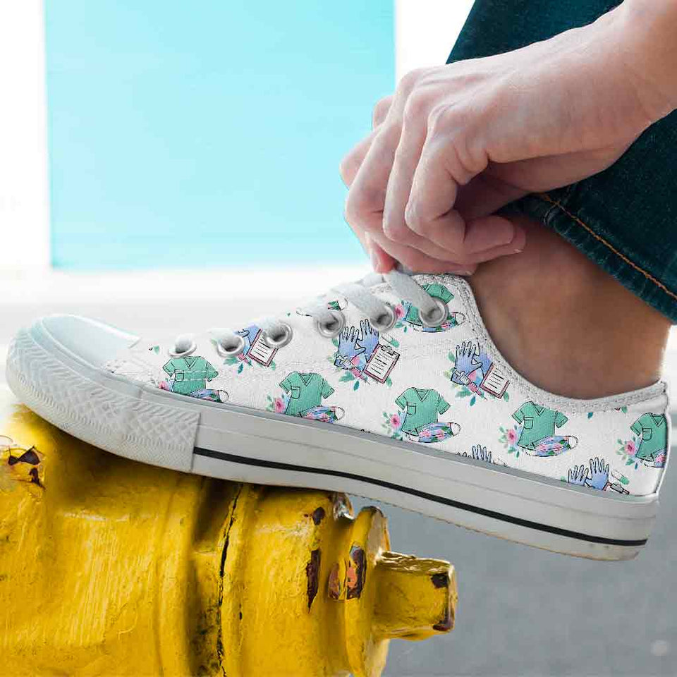 Nurse Work - Personalized Nurse Low Top Shoes