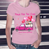 Paws For The Cure - Breast Cancer Awareness Personalized T-shirt And Hoodie