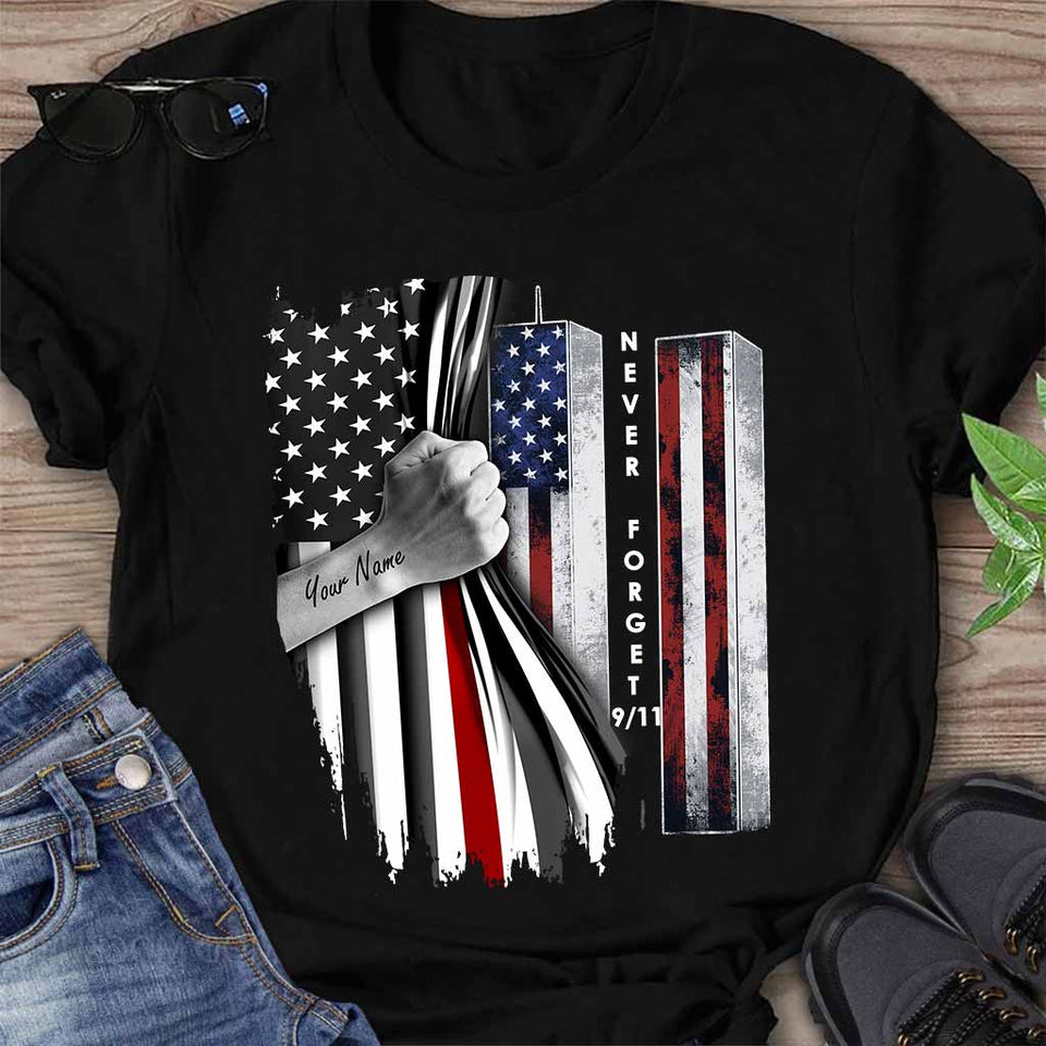 Never Forget - Firefighter Personalized T-shirt And Hoodie