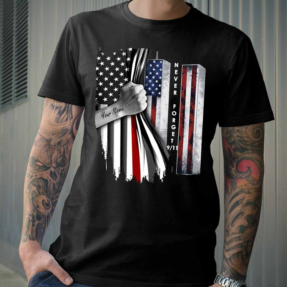 Never Forget - Firefighter Personalized T-shirt And Hoodie