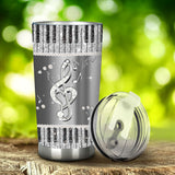 Keyboard - Piano Faux Glitter Print Tumbler