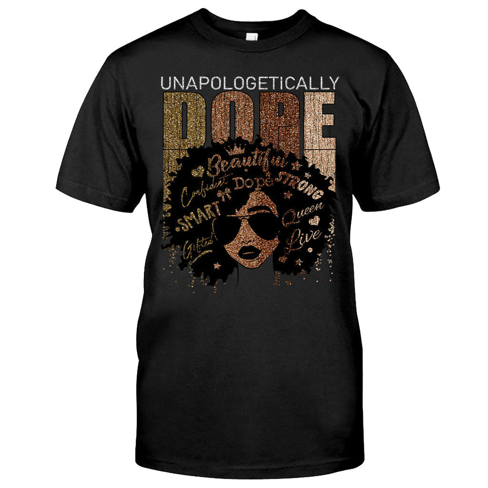Black Queen - African American T-shirt and Hoodie With Faux Glitter Print 1121