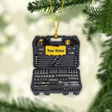Love My Mechanic - Personalized Christmas Ornament (Printed On Both Sides)