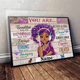 You Are Beautiful - Personalized African American Poster 112021