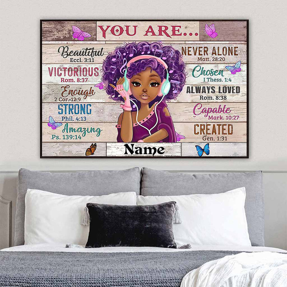 You Are Beautiful - Personalized African American Poster 112021