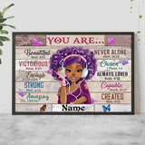 You Are Beautiful - Personalized African American Poster 112021