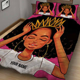 Black Queen - Personalized African American Quilt Set 1121