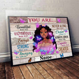 You Are Beautiful - Personalized African American Poster 112021